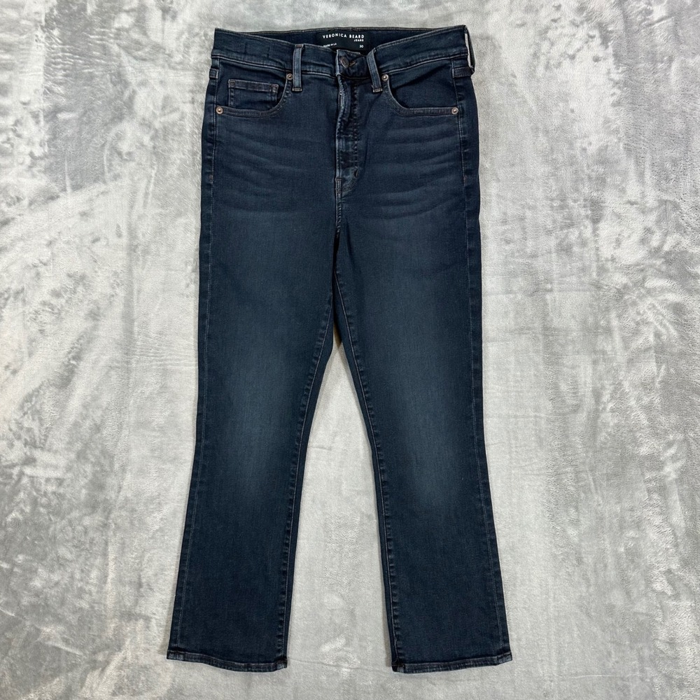 Veronica Beard Carly Kick Flare High Rise Jeans Women's Size‎ 30 Blue Dark Wash